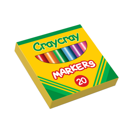 TBC_CRAYCRAY_20_PACK_MARKERS_2X2_TILE_YELLOW_NEW