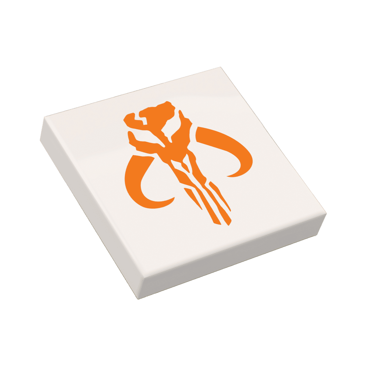 Mando Tusk Skull Fan Symbol (Orange) – 2x2 Tile