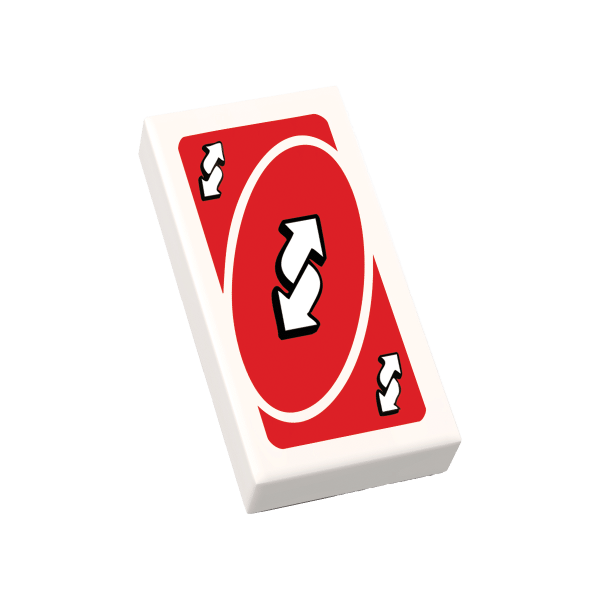 No Revers Reverse You-No Card – Red (1x2 Tile) - The Brick Chick